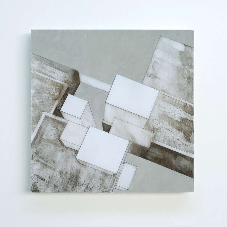 Gentrificación #02 ©2012 ::  Técnica mixta sobre metacrilato :: 40 x 40 x 7 cm 