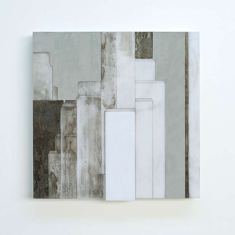 Fractalización #02 ©2012 ::  Técnica mixta sobre metacrilato :: 40 x 40 x 7 cm 