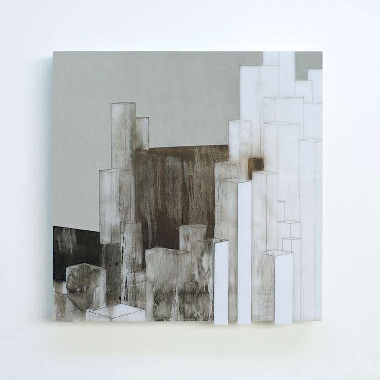 Fractalización #03 ©2012 ::  Técnica mixta sobre metacrilato :: 40 x 40 x 7 cm 
