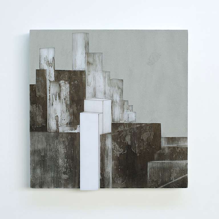 Fractalización #04 ©2012 ::  Técnica mixta sobre metacrilato :: 40 x 40 x 7 cm 