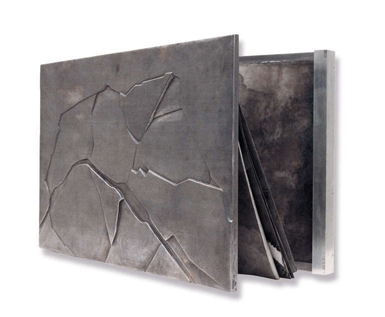 Carte de la Seine © 2000. Fliselina,  plomo, cera, madera, aluminio :: 38 x 62 x 5 cm
