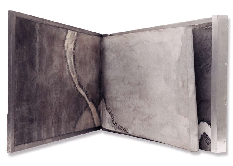 Carte de la Seine © 2000. Fliselina,  plomo, cera, madera, aluminio :: 38 x 62 x 5 cm