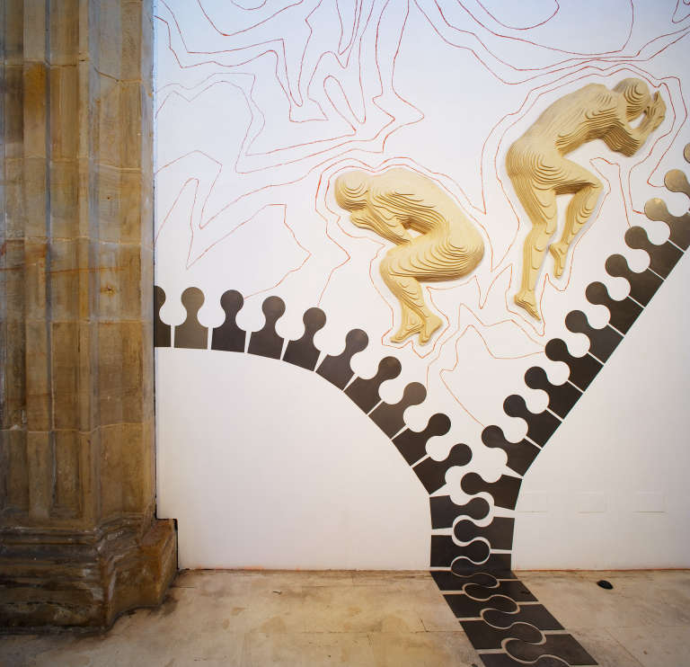 Cuerpos Expandidos  ©2005. Hierro, fieltro y sanguina. Medidas variables