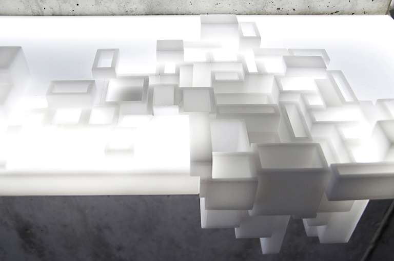 Estanteria #01. Mod_asentamiento ©2011 :: metacrilato, leds, aluminio anodizado :: 102 x 29 x 17 (h) cm