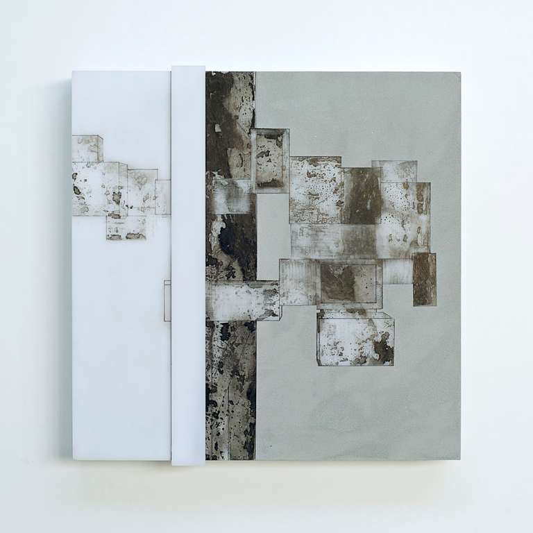 Aglomeración #02 ©2012 :: Técnica mixta sobre metacrilato :: 40 x 40 x 7 cm