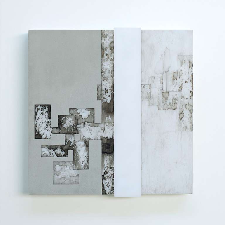 Aglomeración #03 ©2012 :: Técnica mixta sobre metacrilato :: 40 x 40 x 7 cm