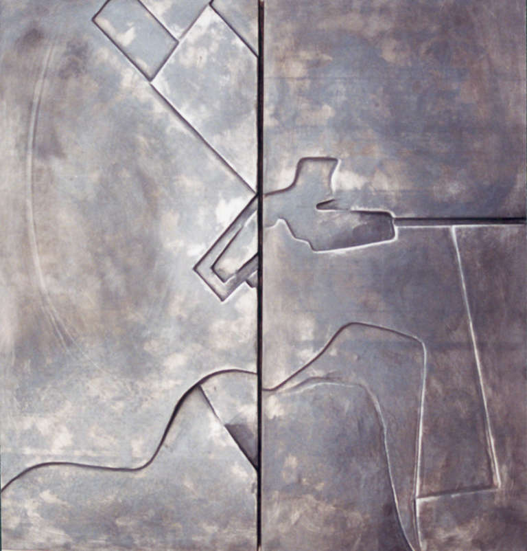 Atlante di Roma III ©1999. Plomo, madera, papel hecho a mano :: 182 x 41 x 2 cm
